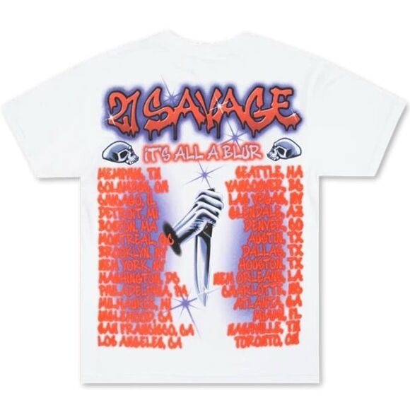 NEW Drake & 21 Savage Slaughter Gang It’s All A Blur 2023 Tour Merch T-Shirt - Picture 4 of 7